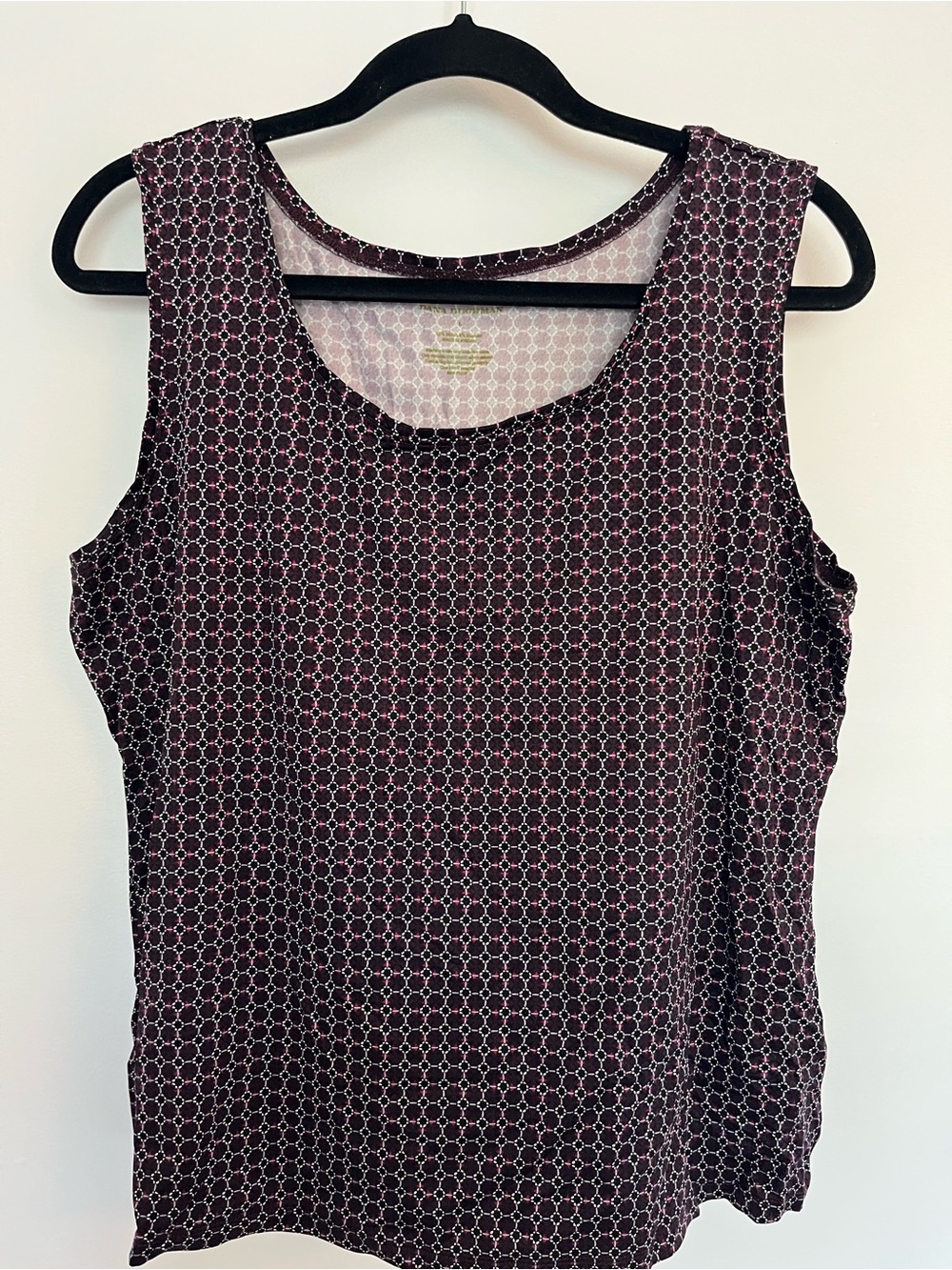 Dana Buchman Plum Geometric Scoop Neck Tank